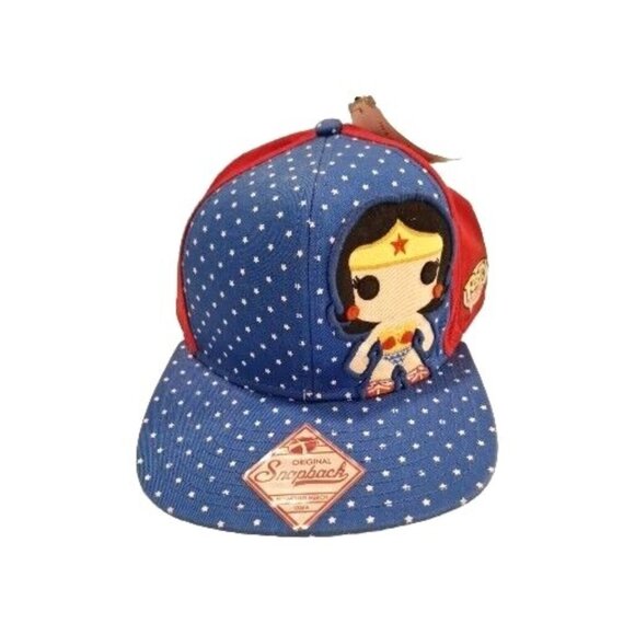 Funko Accessories - Pop Heroes Wonder Woman Snapback Cap Polka Dot Blue Red Adjustable DC Comics
